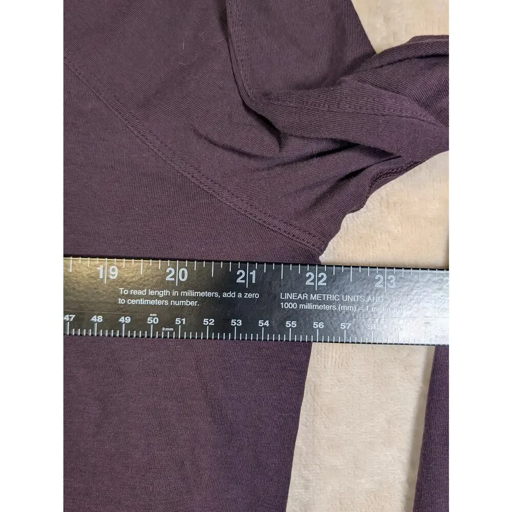Lululemon Emerald Long Sleeve Shirt Black Cherry Dark Purple Pima Cotton Large